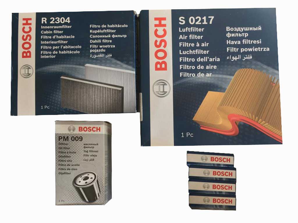 Opel Astra J için uygun BOSCH Peryodik Bakım Seti, 4 Adet Buji, Hava, Polen (Karbonlu) ve Yağ Filtresi Astra J, Cruze 1,6 Motor için BOSCH